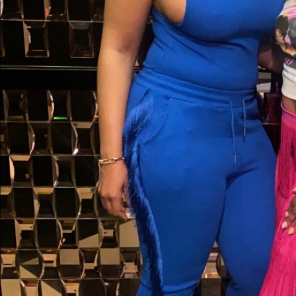 Blue fringe jogger set - Picture 2 of 2